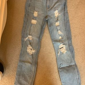 Hollister distressed mom jeans
